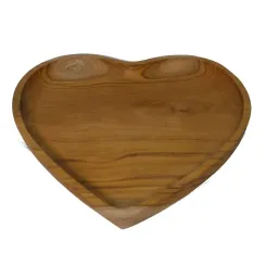 Liebesteller aus Holz, aus Teakholz, 22x22x2 cm 